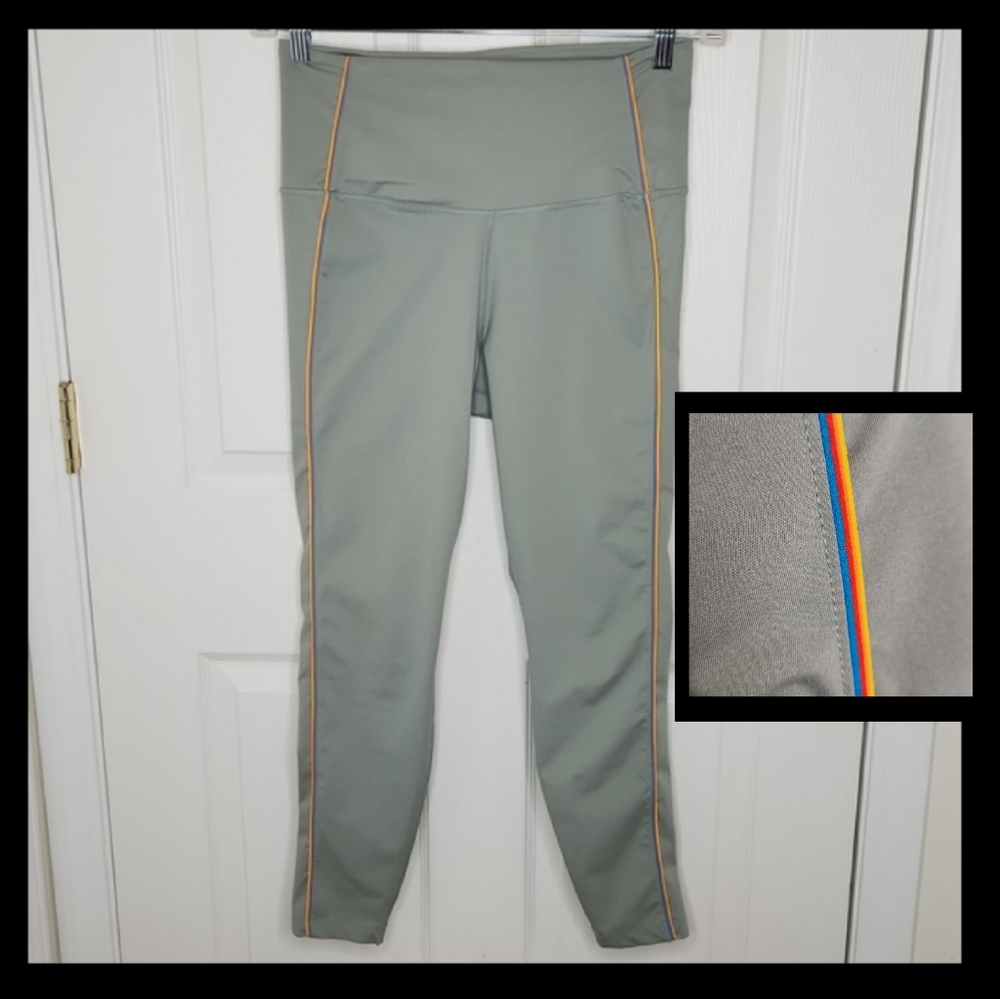 Nike Dri fit side swoosh grey leggings with rainbow detail size large